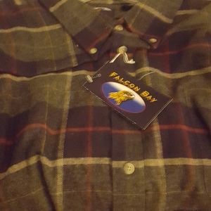 FALCON BAY 4XLT L/S PLAID DRESS SHIRT NEW